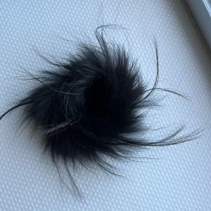 Authentic Recycled Fur Scrunchie / Black Fox